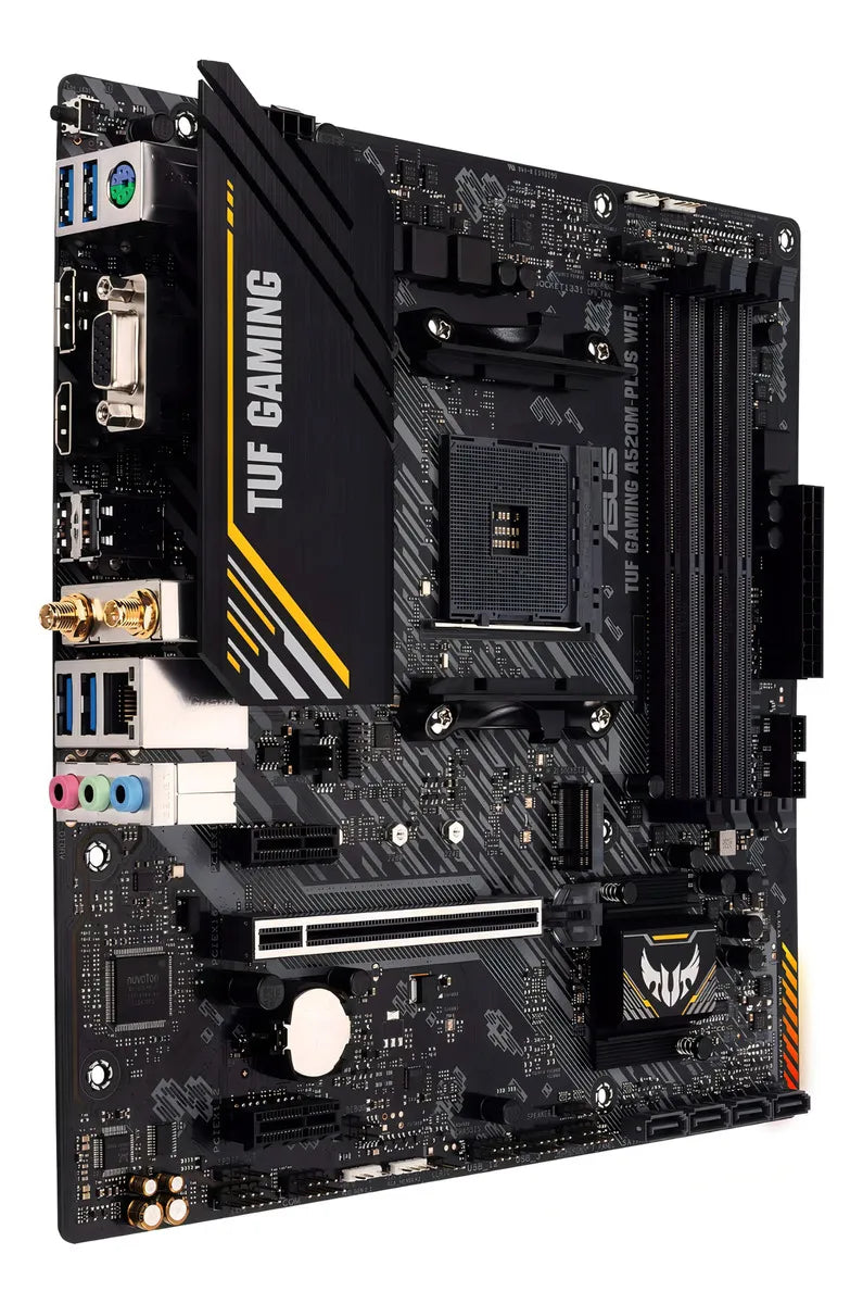 Placa-mãe Asus Tuf A520m-plus Wi-fi Amd Am4 Ryzen Preto