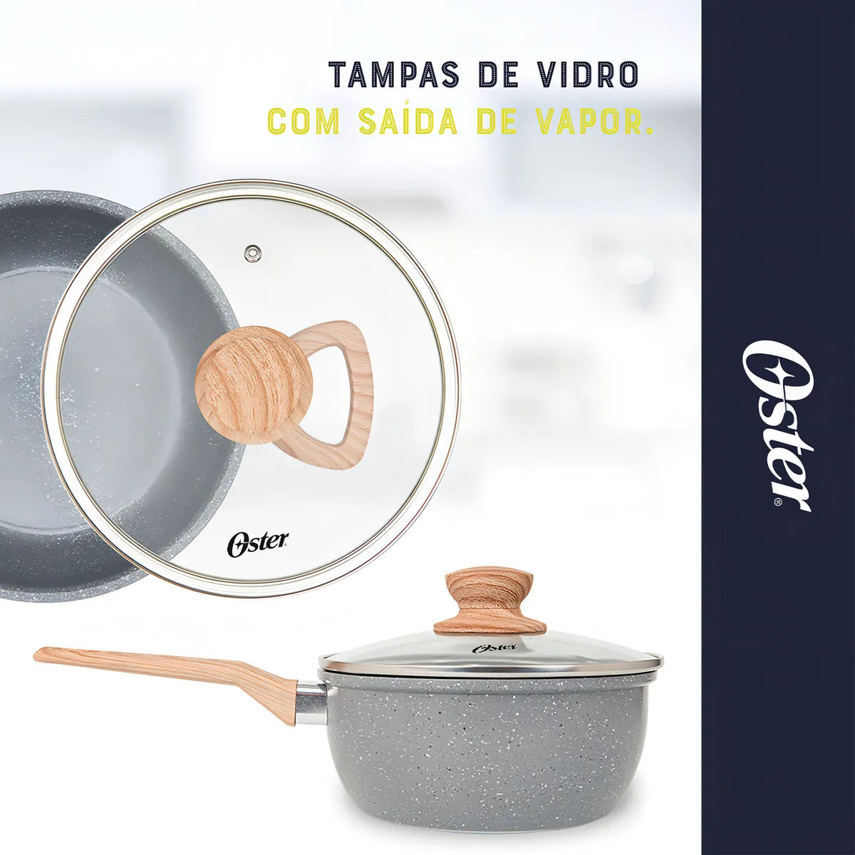 Conjunto De Panelas E Leiteira 5 Peças Marble Ed Dark Gray