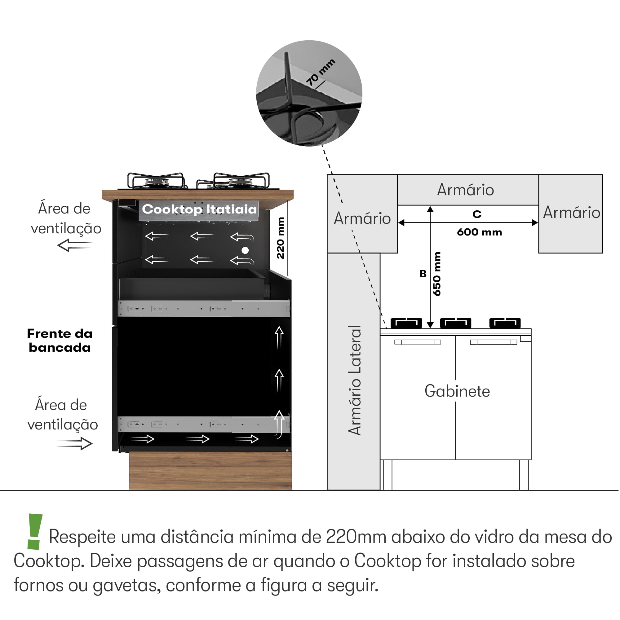 Cooktop Itatiaia Essencial 4 Bocas - Preto