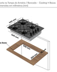 Cooktop Itatiaia Essencial 4 Bocas - Preto