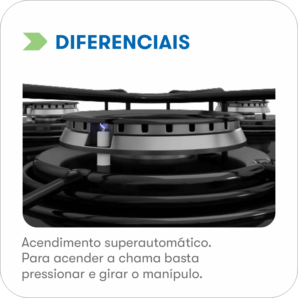 Cooktop Essencial 5 Bocas - Preto