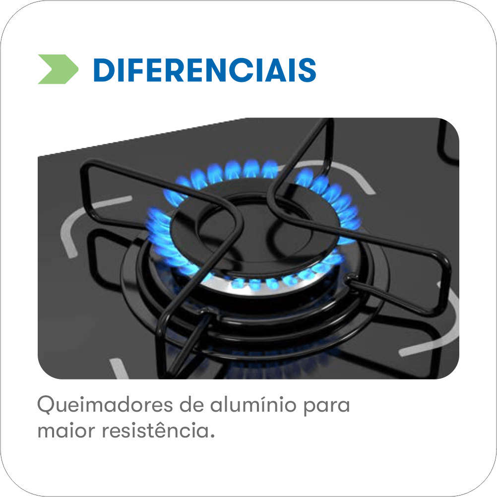 Cooktop Essencial 5 Bocas - Preto