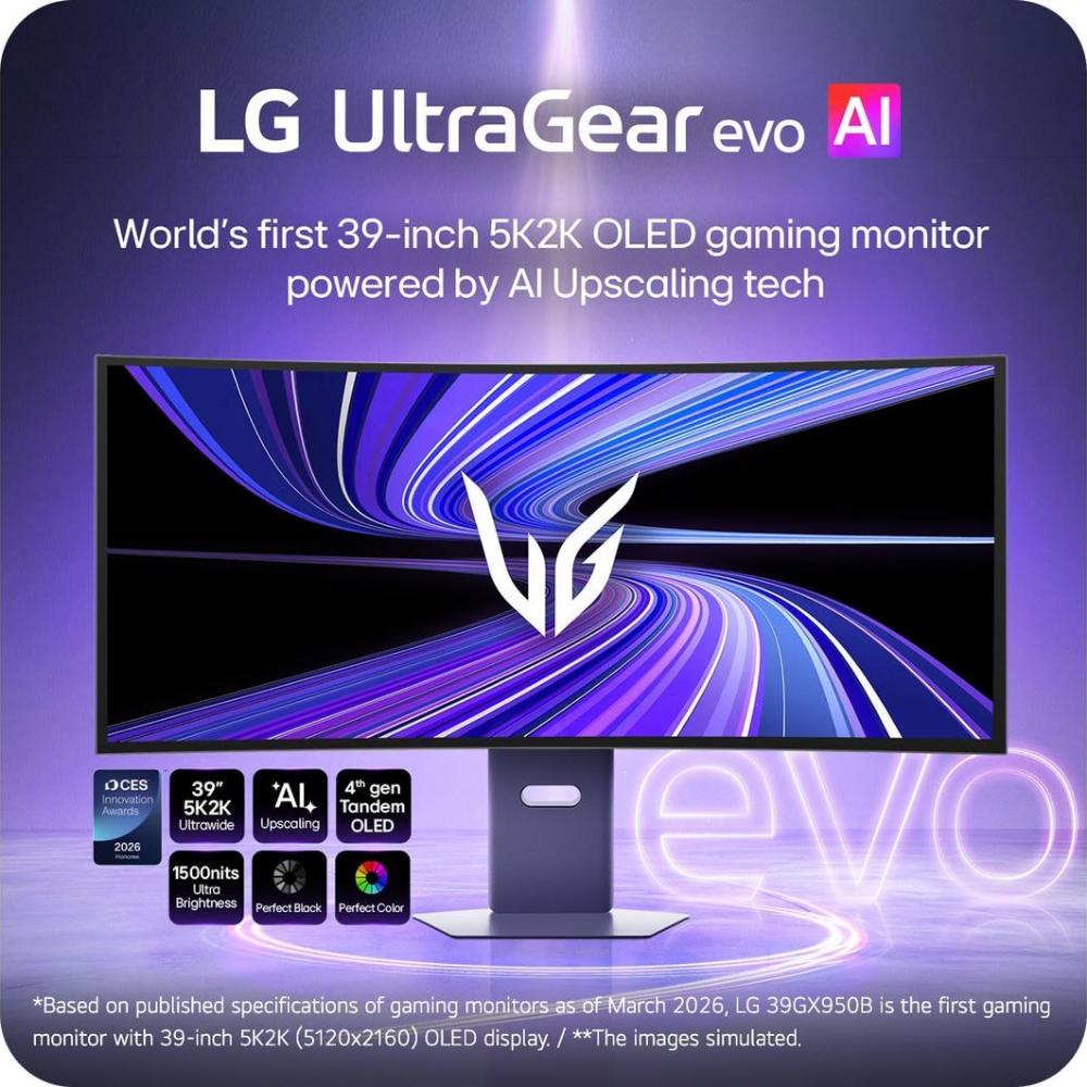 Monitor LG 39 polegadas UltraGear OLED 39GX950B 5K2K Dual Mode 165Hz FHD 330Hz 0,03ms GtG NVIDIA