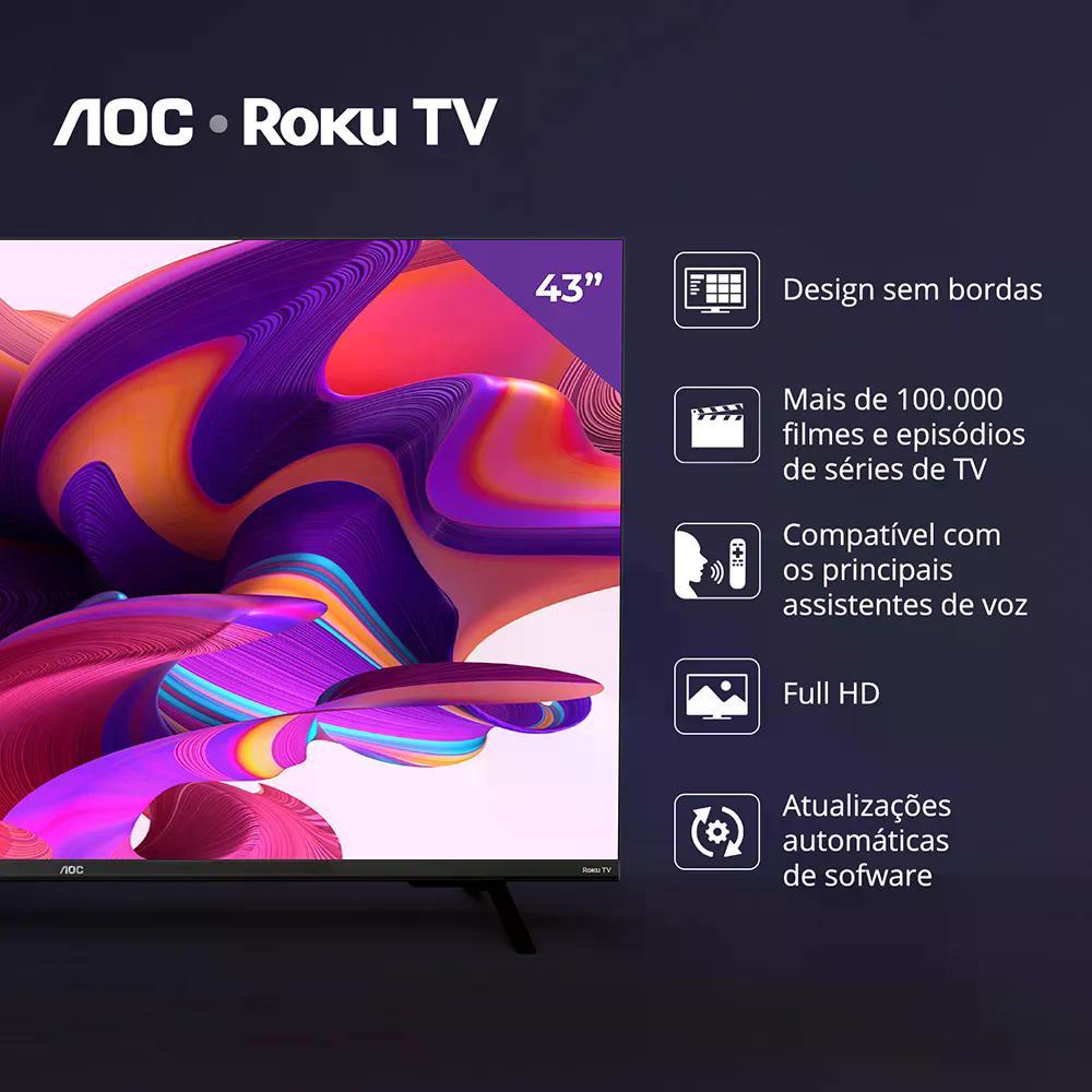SMART TV AOC 43S5155/78G SEM BORDAS