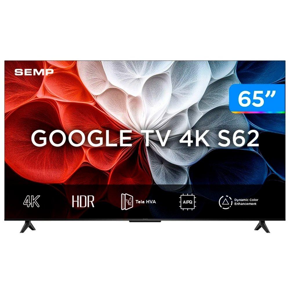 Smart TV SEMP 65 polegadas LED 4K UHD 65S62 GTV Processador AiPQ