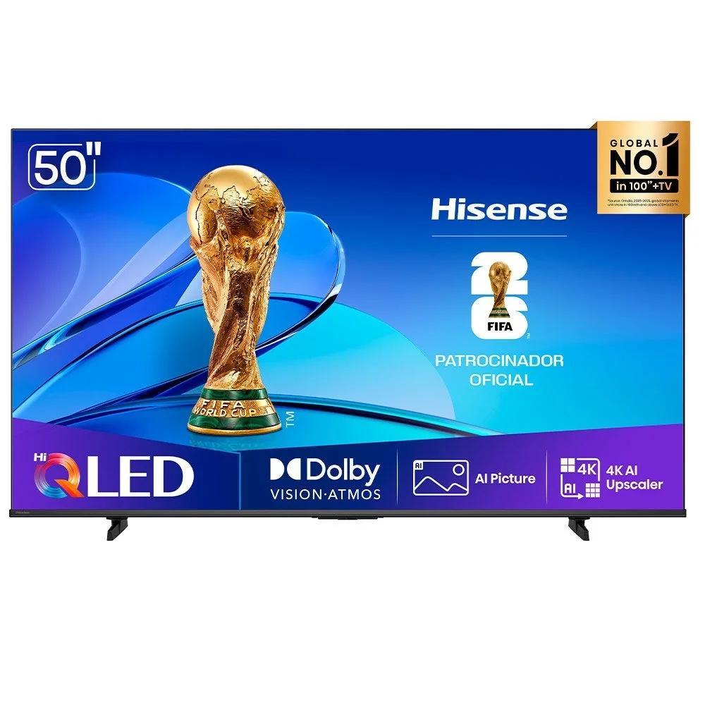 Smart TV Hisense 50 polegadas HiQLED 4K 50Q6QVV UHD Processador AI Assistente Dolby Vision e Atmos