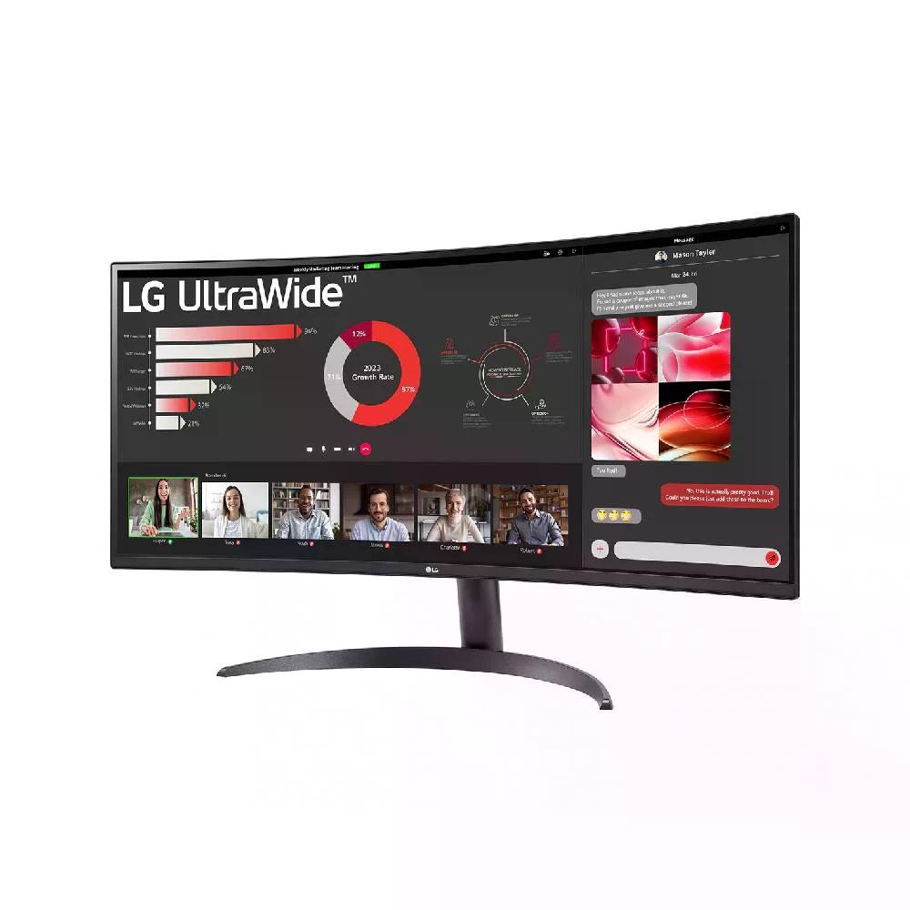 Monitor LG UltraWide Curvo 34U620B Tela 34 pol. VA QHD 2K Curvatura 1800R 144Hz nativo HDR10