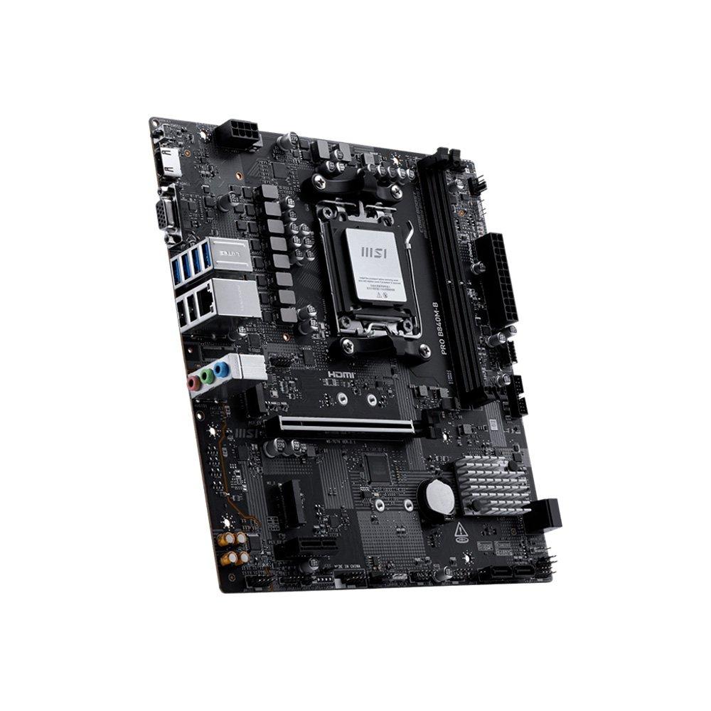 Placa Mãe MSI PRO B840M B LAN de 2,5G USB AMD compatível com até AMD Ryzen 9000