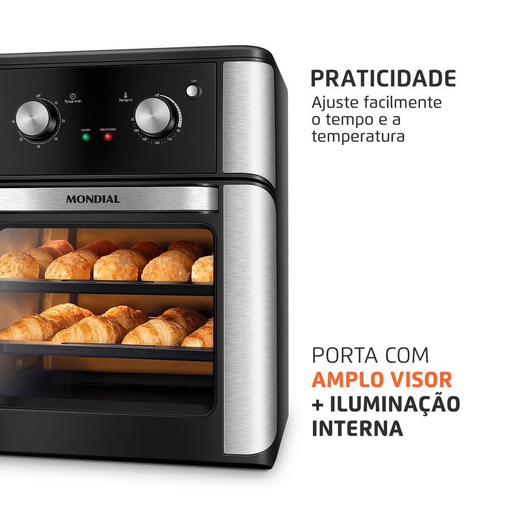 Fritadeira Air Fryer Forno Oven 12L Mondial Preto 2000W Afon-12L-Ab 220V