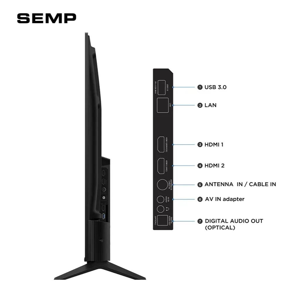 Smart TV 50 polegadas SEMP LED Full HD S42R Roku TV WiFi Dolby Audio Brilho até 240 Nits 50S42R