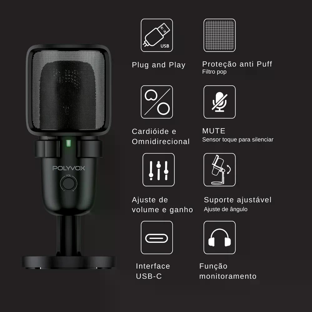 MICROFONE XP-500 POLYVOX PODCAST