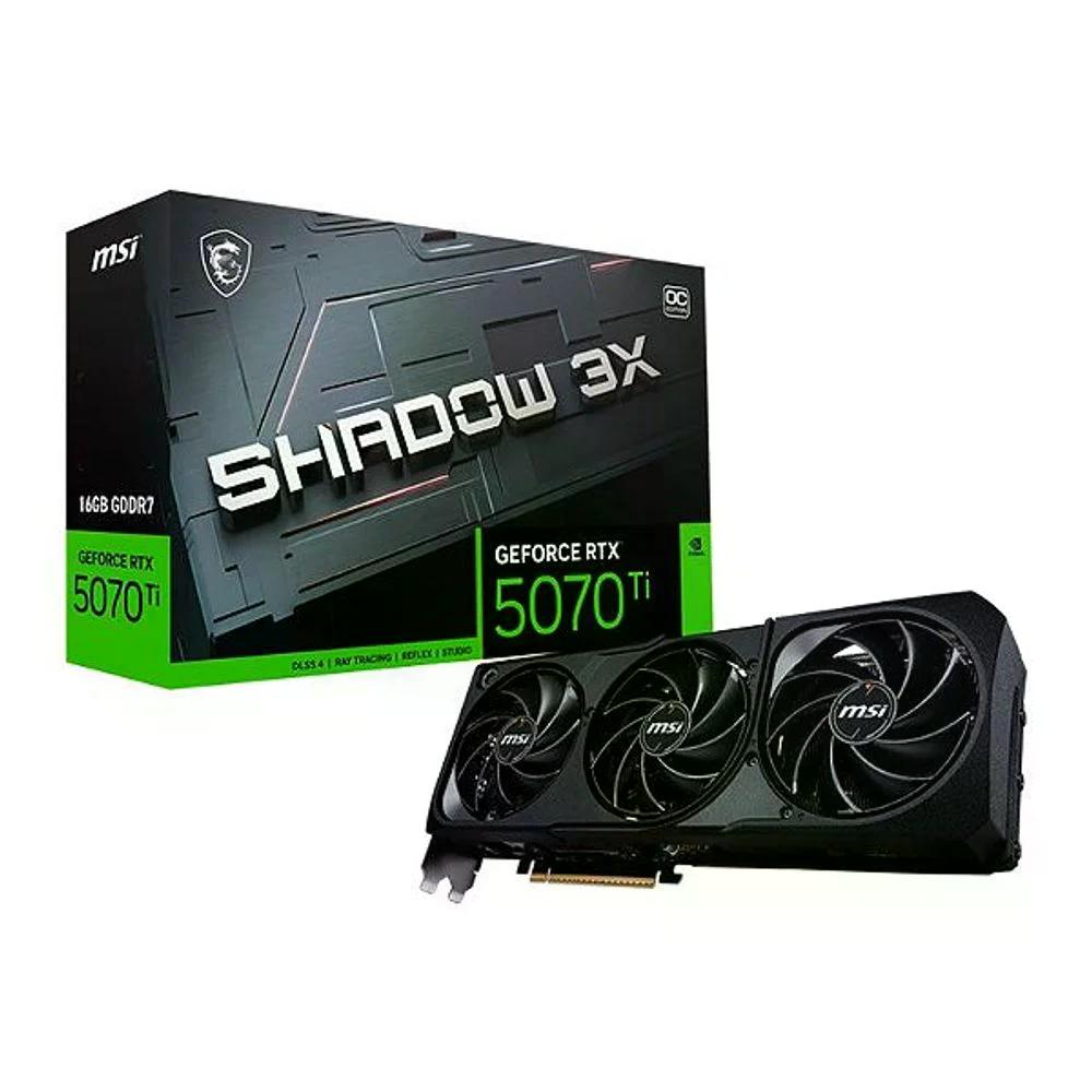 Placa de Vídeo MSI GeForce RTX 5070 TI 16Gb Shadow OC 3X 16GB 256 BITS HDMI/3X