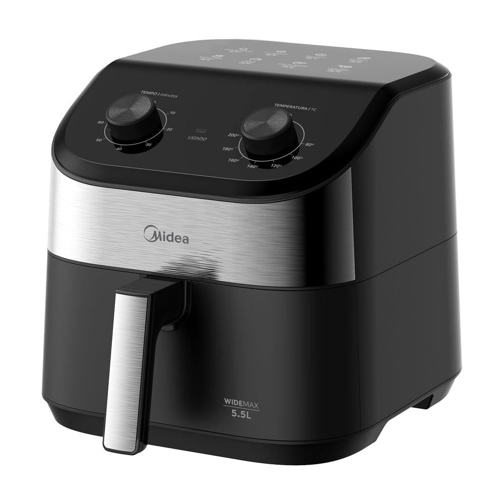 Fritadeira Air Fryer 4,5L Widemax Cyclone Preto e Inox Midea