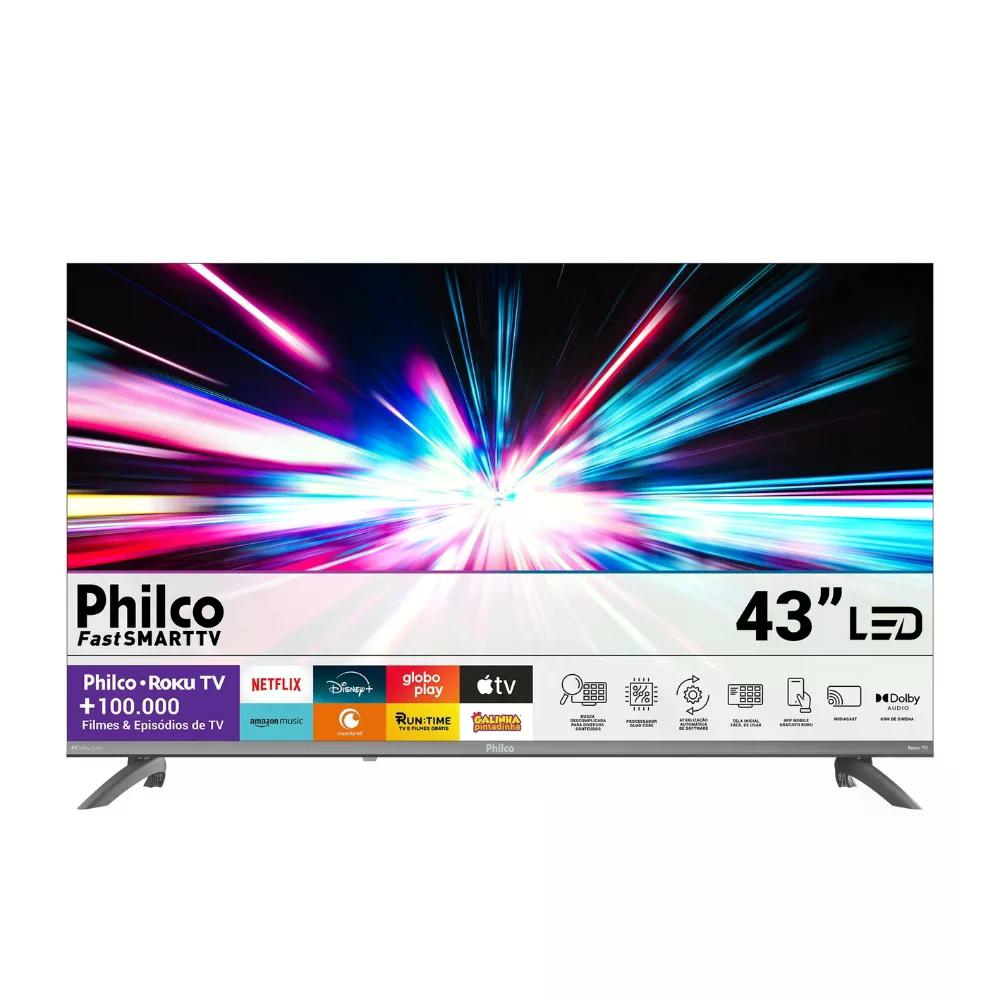 Smart TV Philco 43" Full HD Philco P43CRA Roku TV HDR10 Dolby Audio Bivolt