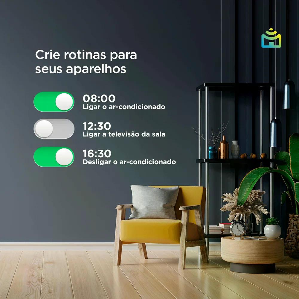 Controle Universal Wifi Compatível com Assistente e Controle de Voz até 10m de Alcance