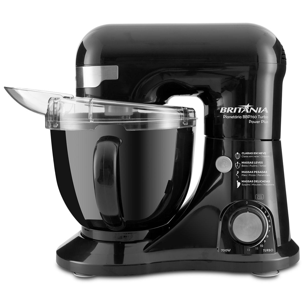 Batedeira Planetária Britânia Bbp900A 12 Velocidades Preta 127V - 900W