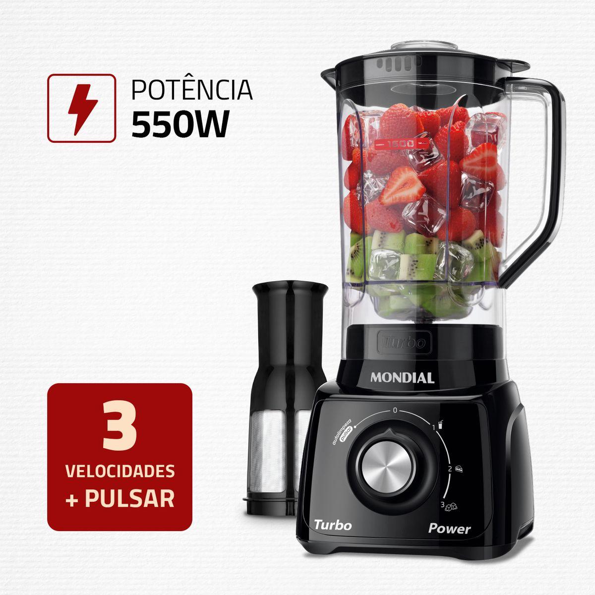 Liquidificador Mondial Turbo Power L-99 FB Preto - 220V