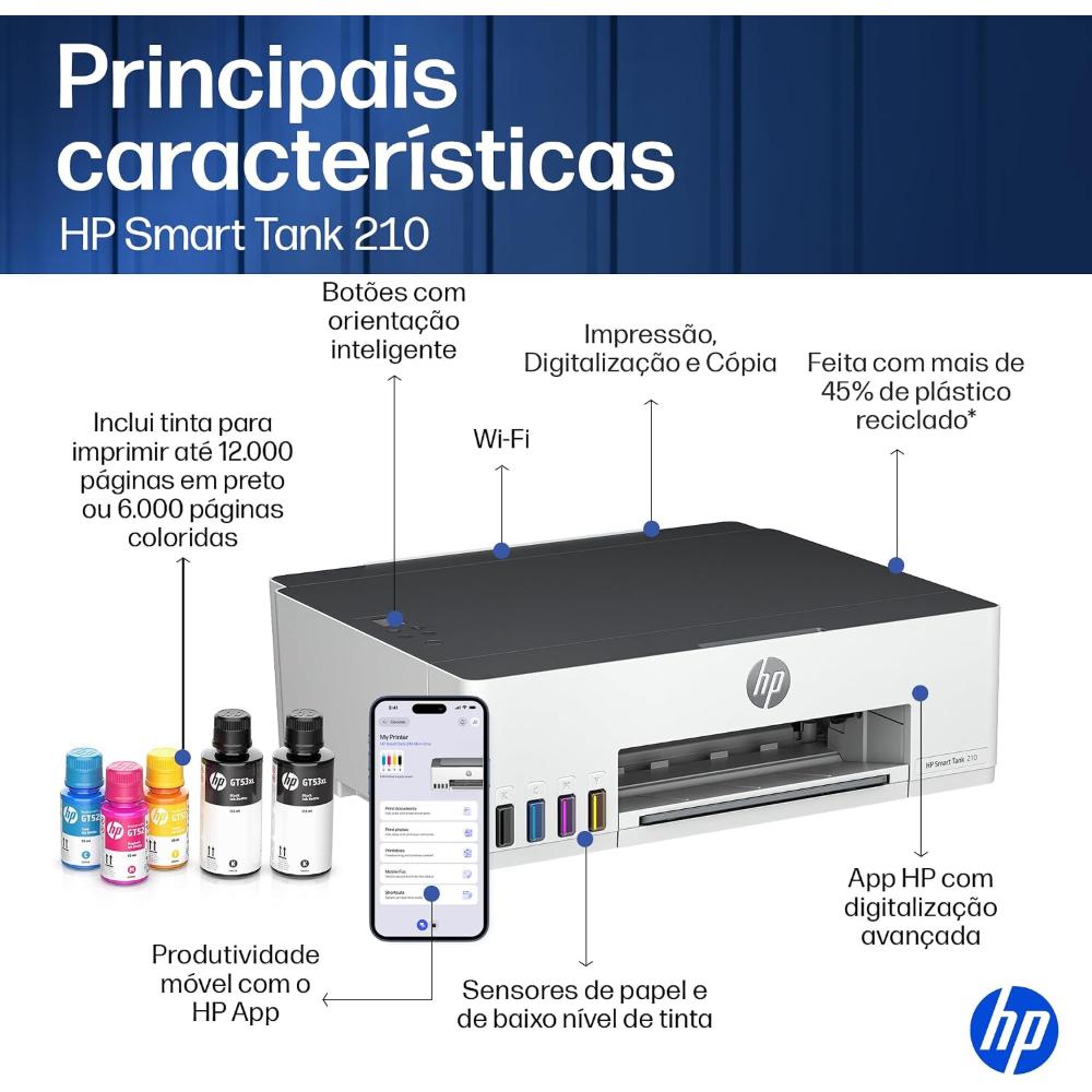 IMPRESSORA HP SMART TANK 210 WIFI BIVOLT