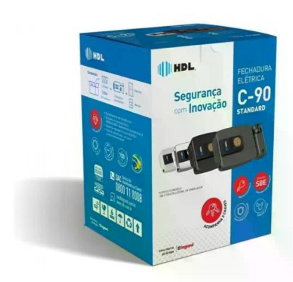 FECHADURA HDL C-90 AF PRETA 90.01.03.026