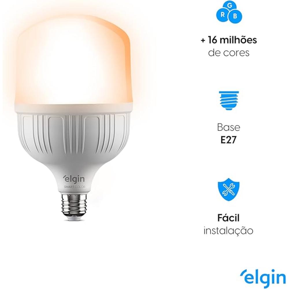 Lâmpada Led Smart 30W Compatível com Assistente com Controle por Voz e Cores RGB Bivolt