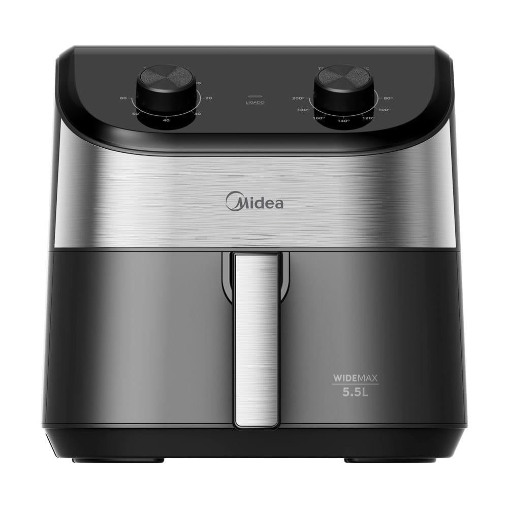 Fritadeira Air Fryer 4,5L Widemax Cyclone Preto e Inox Midea