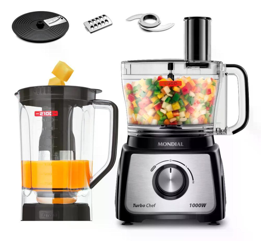 Multiprocessador Turbo Chef 5 em 1 Mondial Preto 1000W MPN-01-B 220V