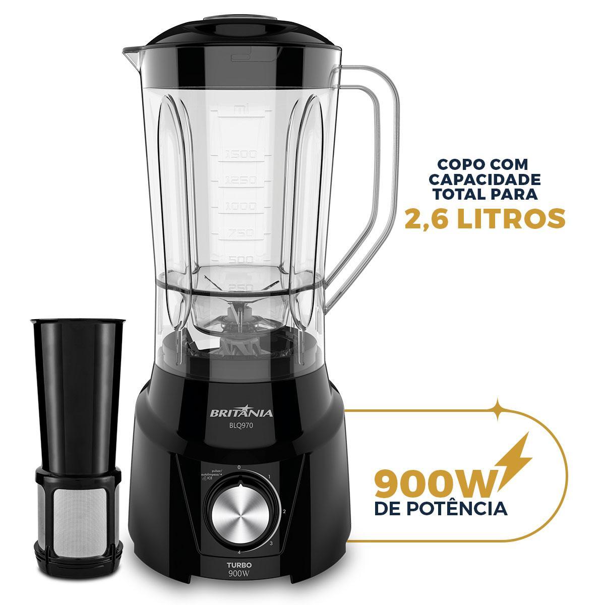Liquidificador Britânia BLQ970P Turbo 900W Preto 127V