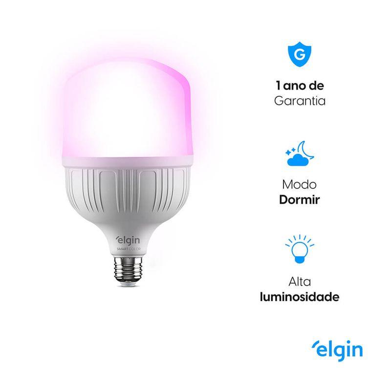 Lâmpada Led Smart 30W Compatível com Assistente com Controle por Voz e Cores RGB Bivolt