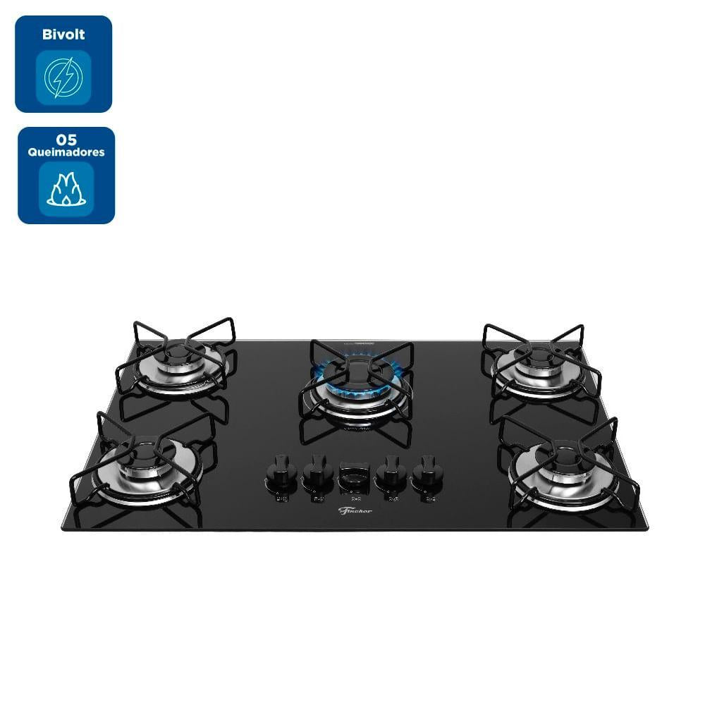 COOKTOP FISCHER 5Q FIT LINE GÁS MESA