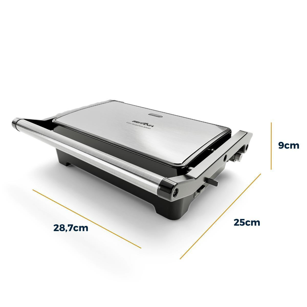 Grill e Sanduicheira Britânia BGR28A 2 em 1 Abertura 180º 127V Inox