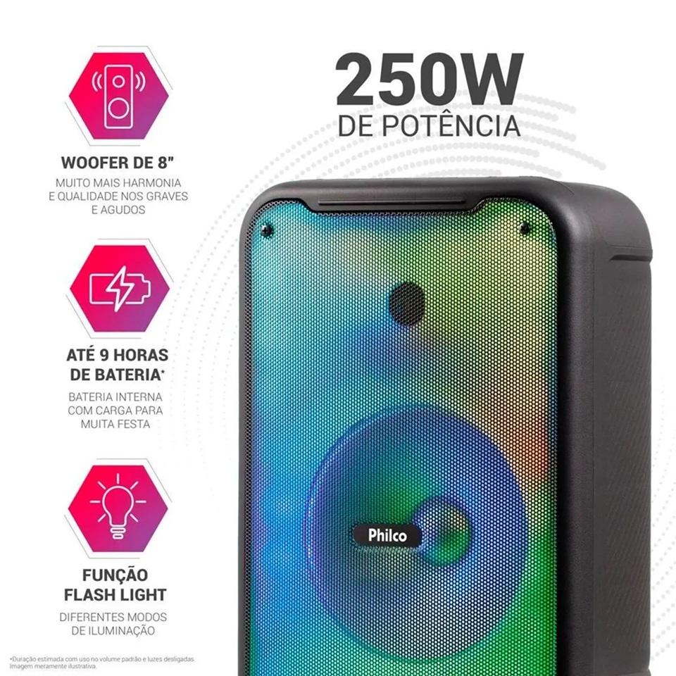 CAIXA DE SOM AMP PHILCO PCX3800 250W FLA