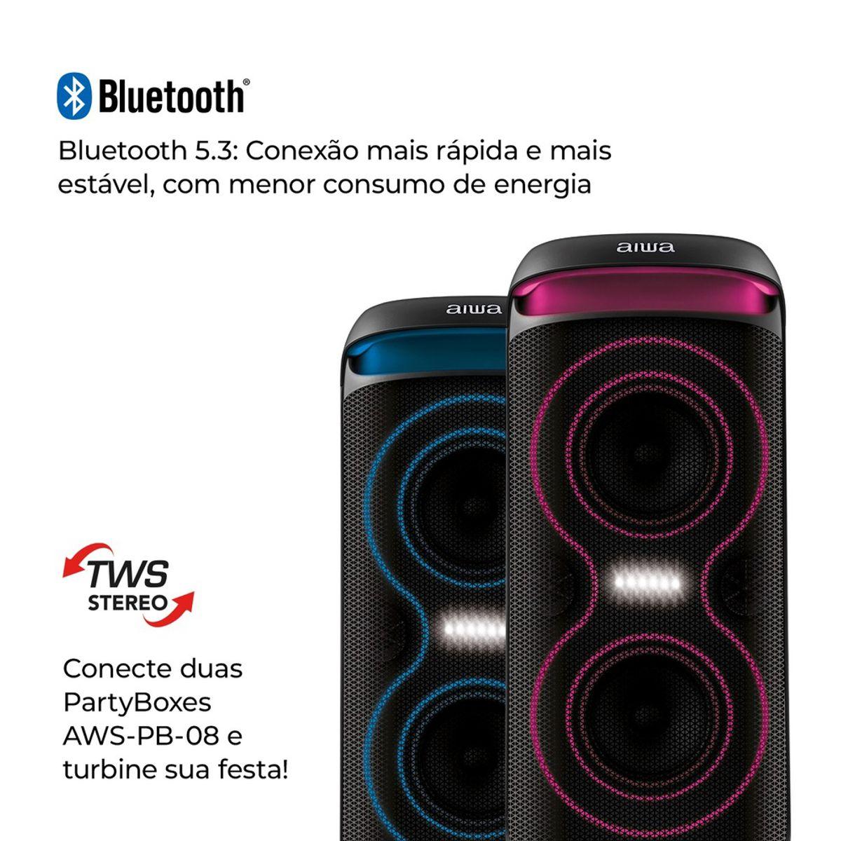 CAIXA DE SOM PARTYBOX AIWA PB-08 BLUETOO