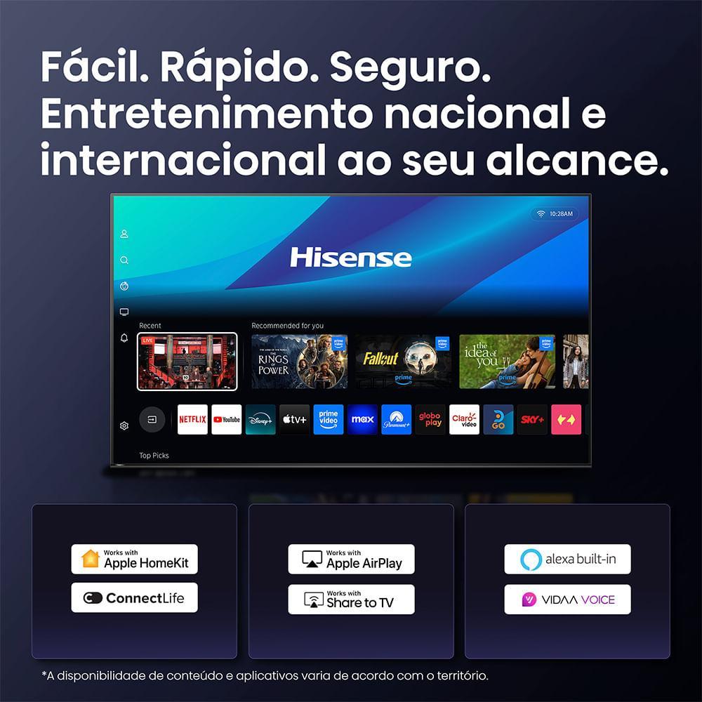 SMART TV 65” 4K UHD HISENSE QLED 65Q6QV