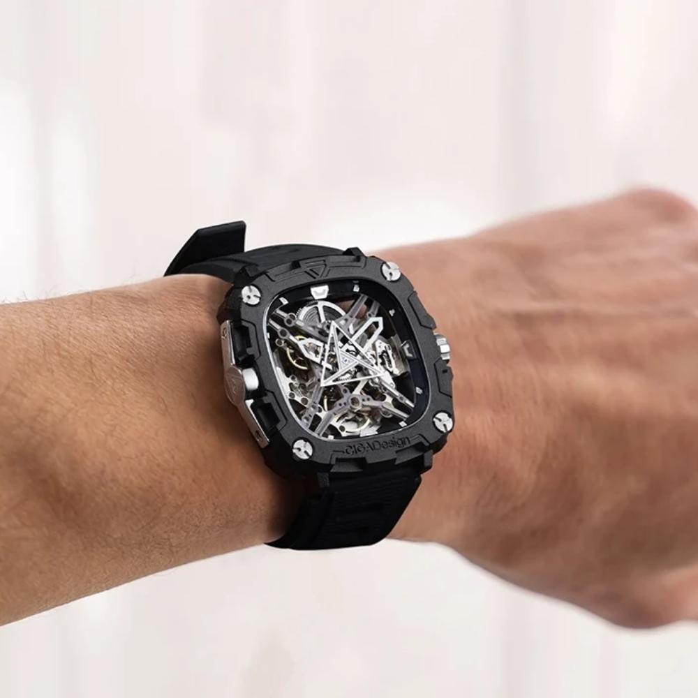 Relógio Masculino CIGA design Eye of Horus Prata X051 BS01 W5B