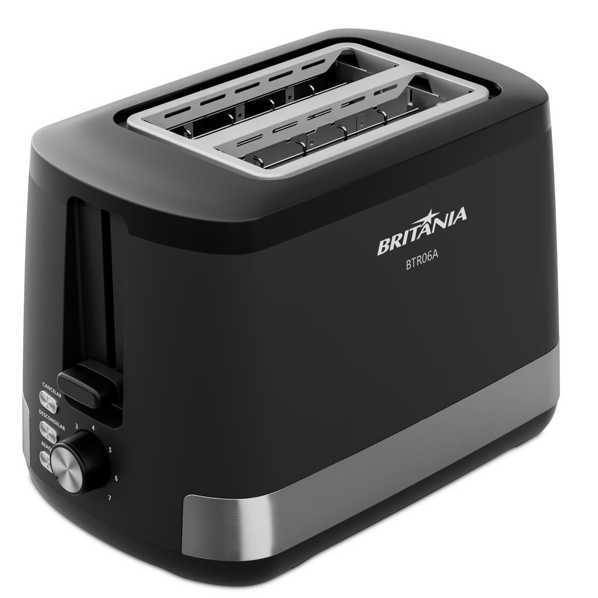 Torradeira Britânia 7 Níveis de Tostagem 800W BTR06A 220V Preta