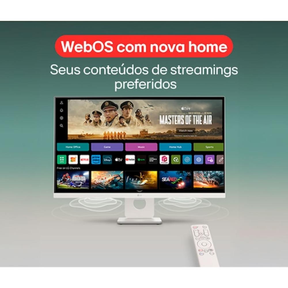 Monitor LG Smart 32 polegadas Tela VA 4K UHD HDR10 WebOS 26 ThinQ Air Play USB HDMI 32U701SBB