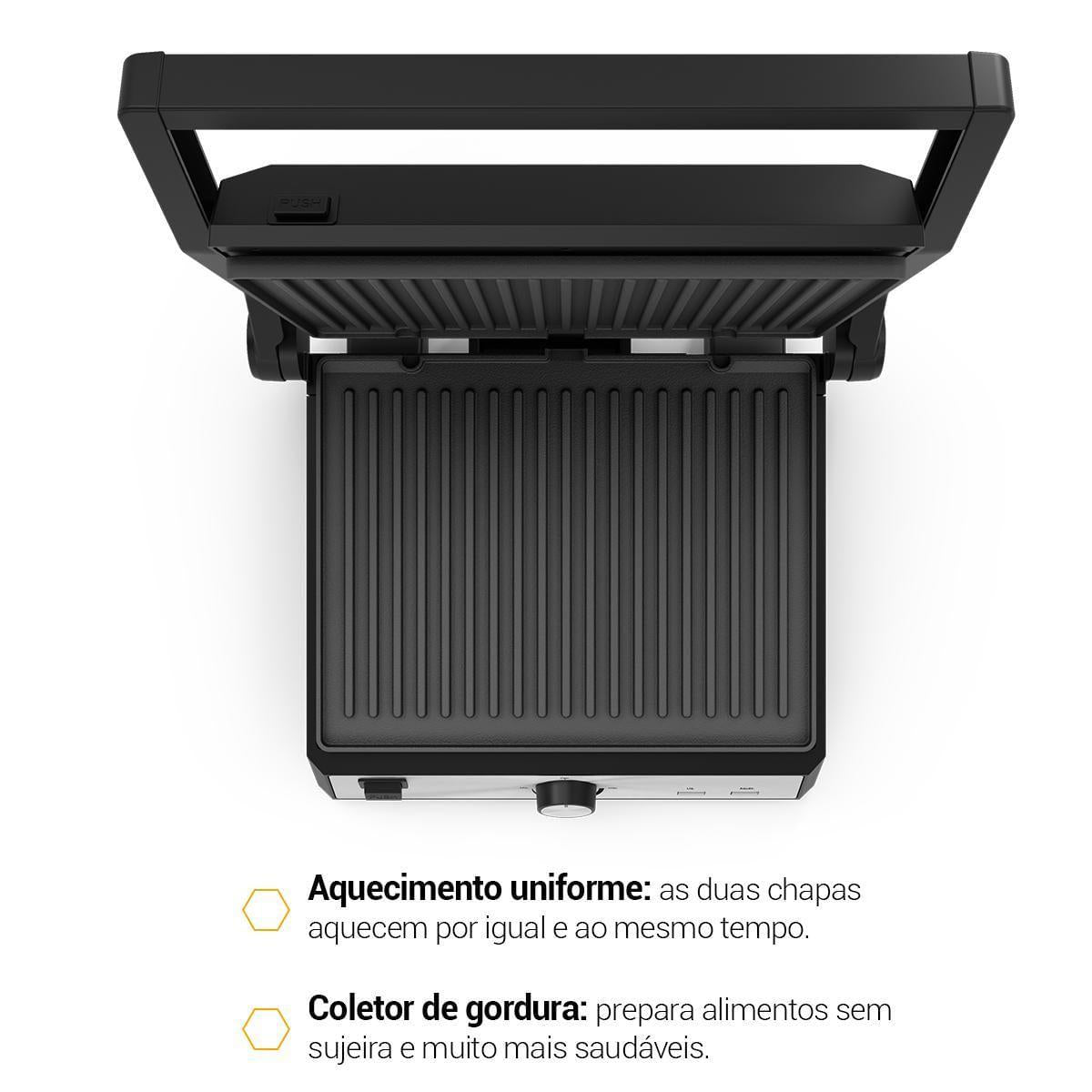GRILL PHILCO PGR50A 2 EM 1 PRETO 127V