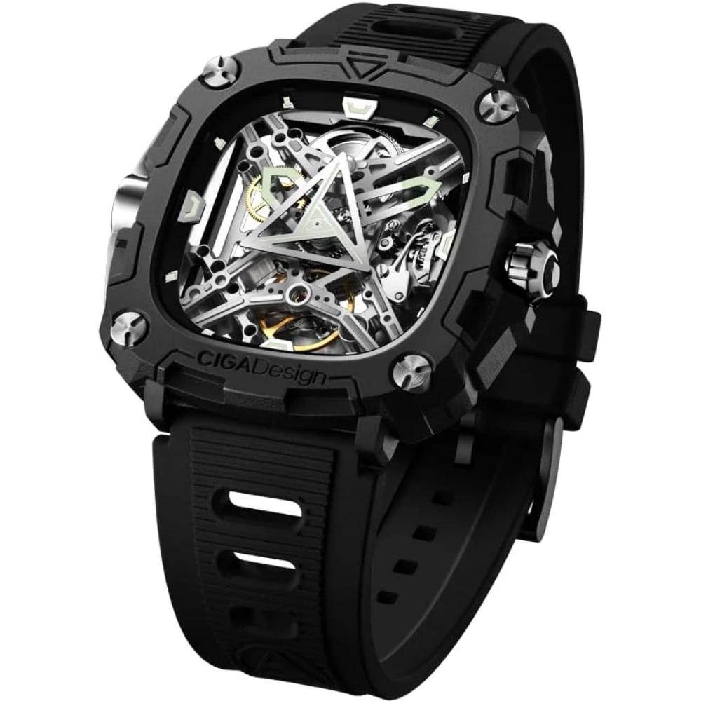 Relógio Masculino CIGA design Eye of Horus Prata X051 BS01 W5B
