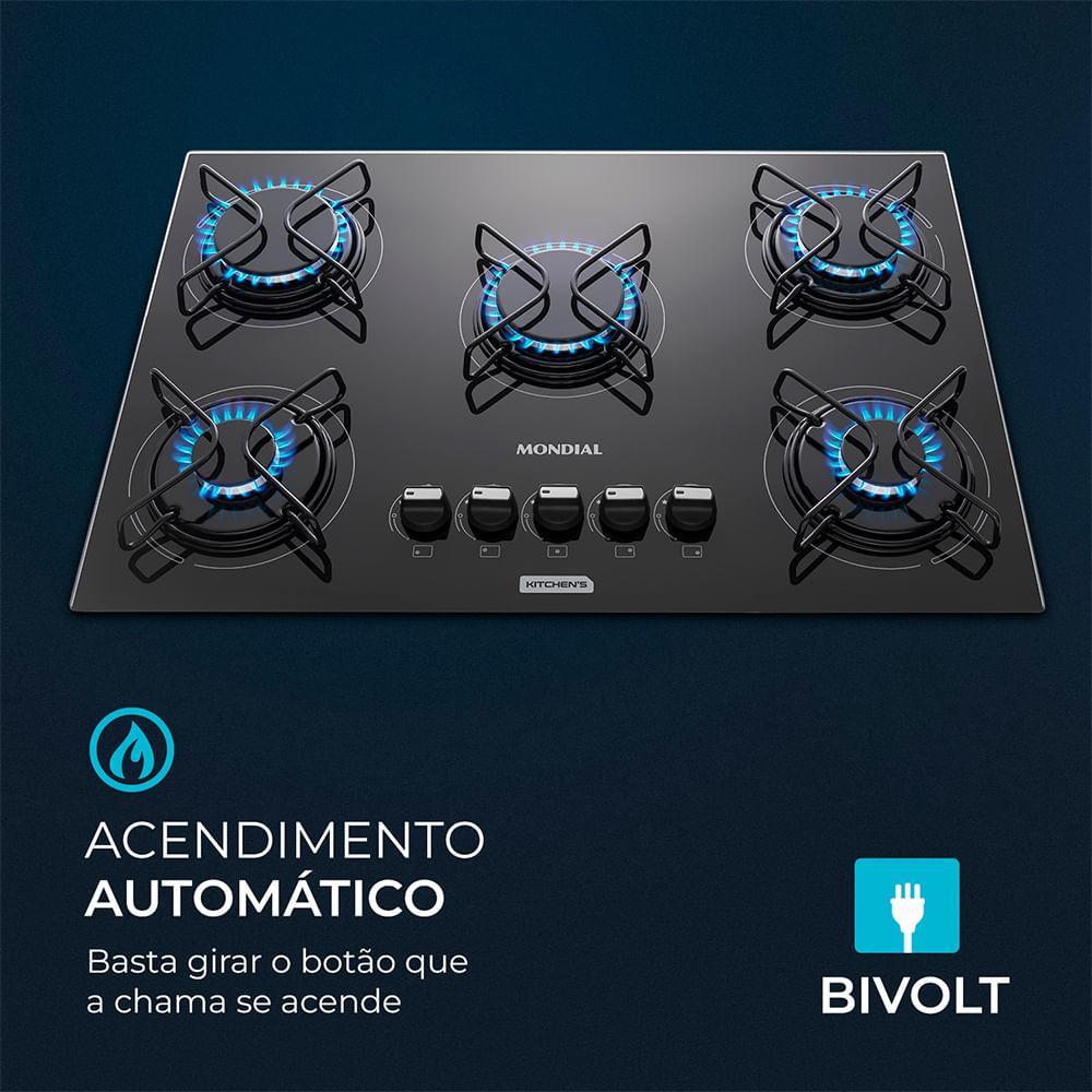 COOKTOP 5 BCS GAS MONDIAL PRETO CTG 02