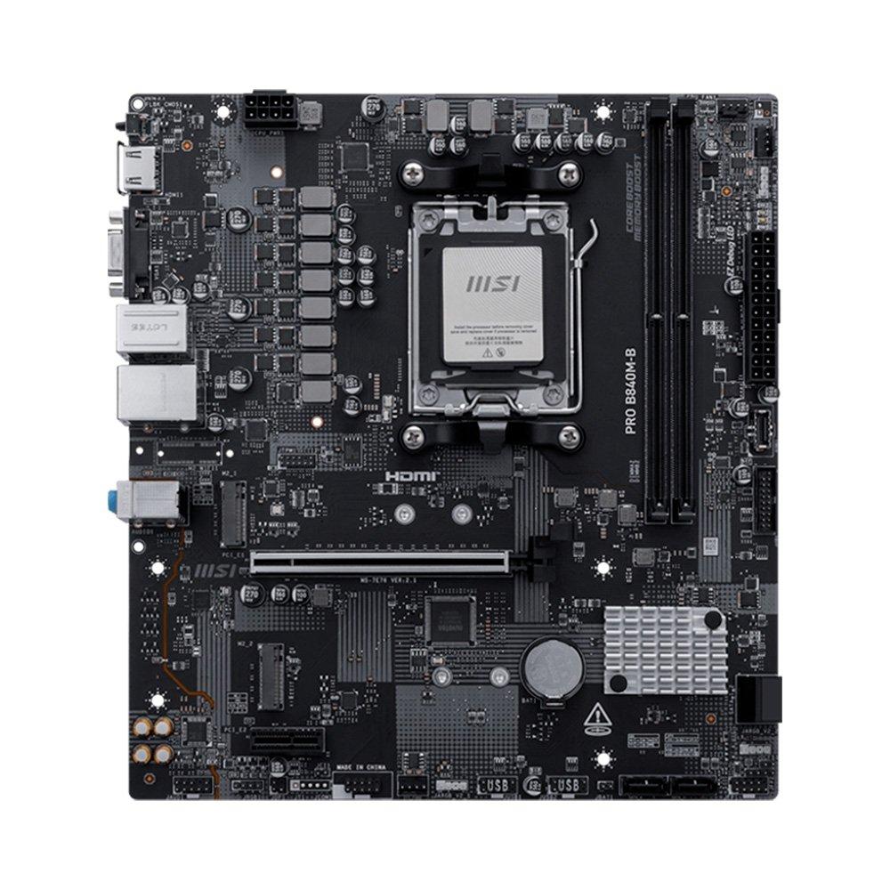 Placa Mãe MSI PRO B840M B LAN de 2,5G USB AMD compatível com até AMD Ryzen 9000