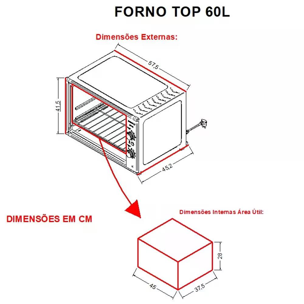 FORNO ELÉTRICO NARDELLI TOP60 60L 220V