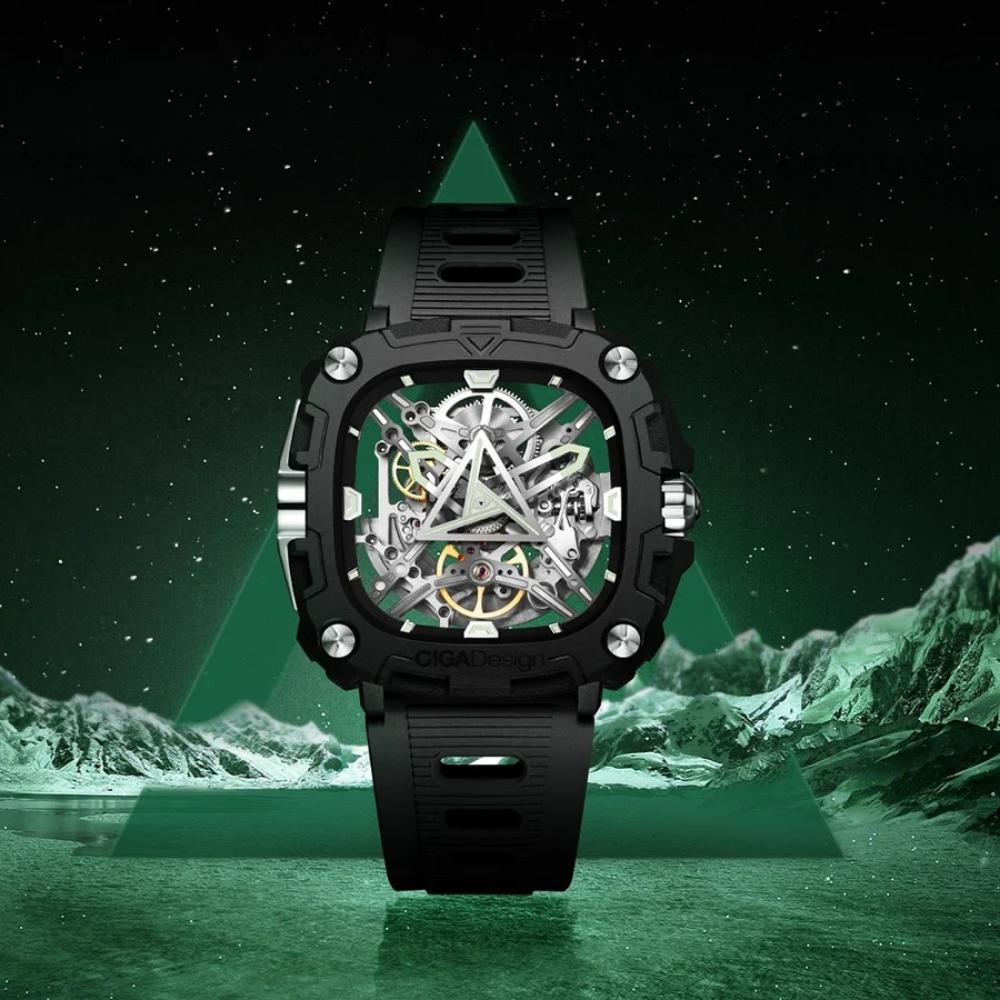 Relógio Masculino CIGA design Eye of Horus Prata X051 BS01 W5B