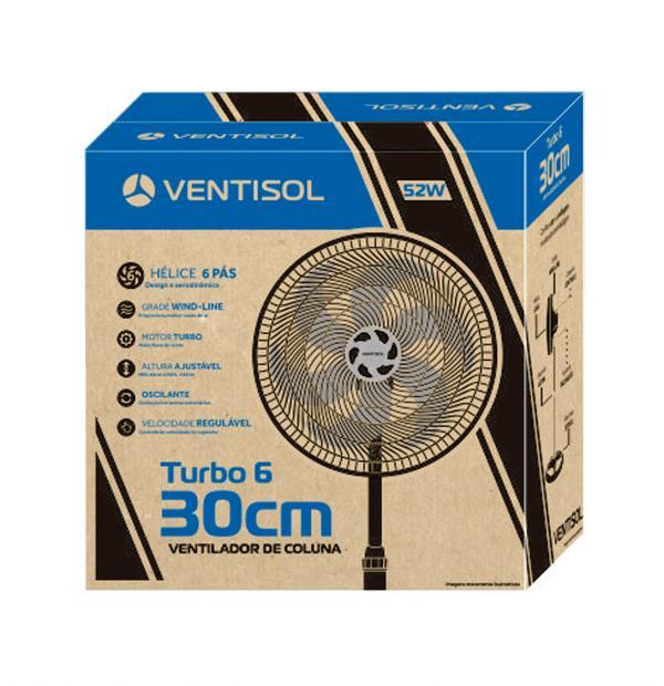 VENTILADOR OSC COL TURBO 6P 30CM PR 127V