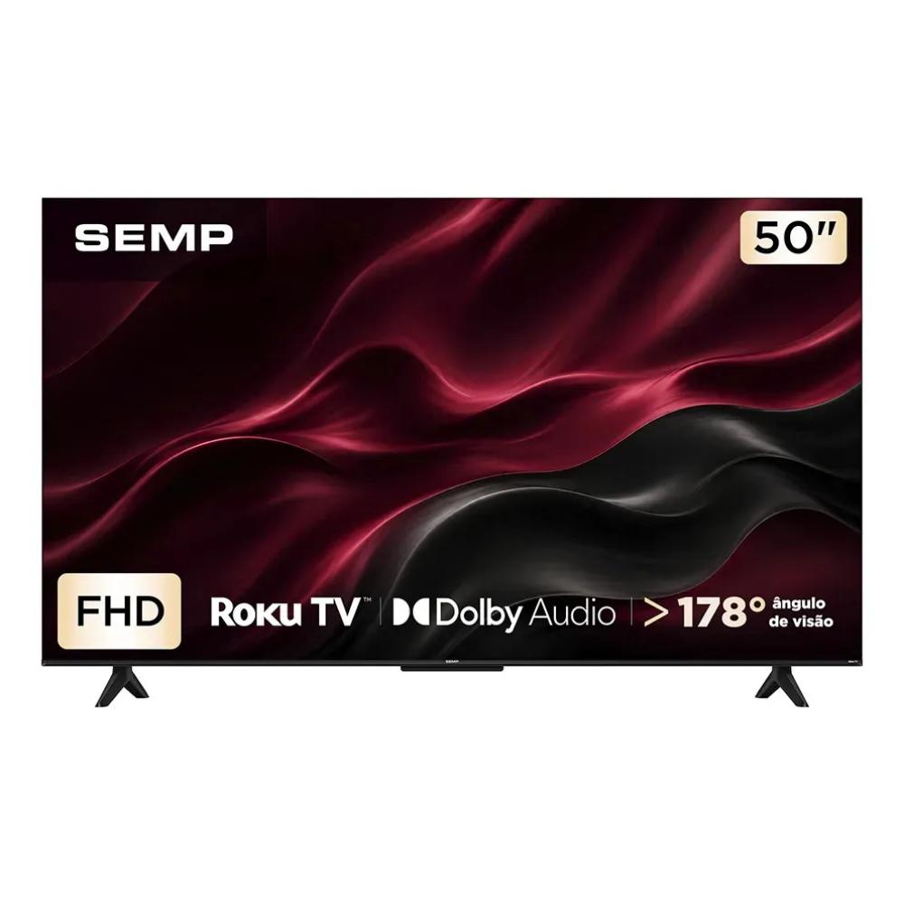 Smart TV 50 polegadas SEMP LED Full HD S42R Roku TV WiFi Dolby Audio Brilho até 240 Nits 50S42R