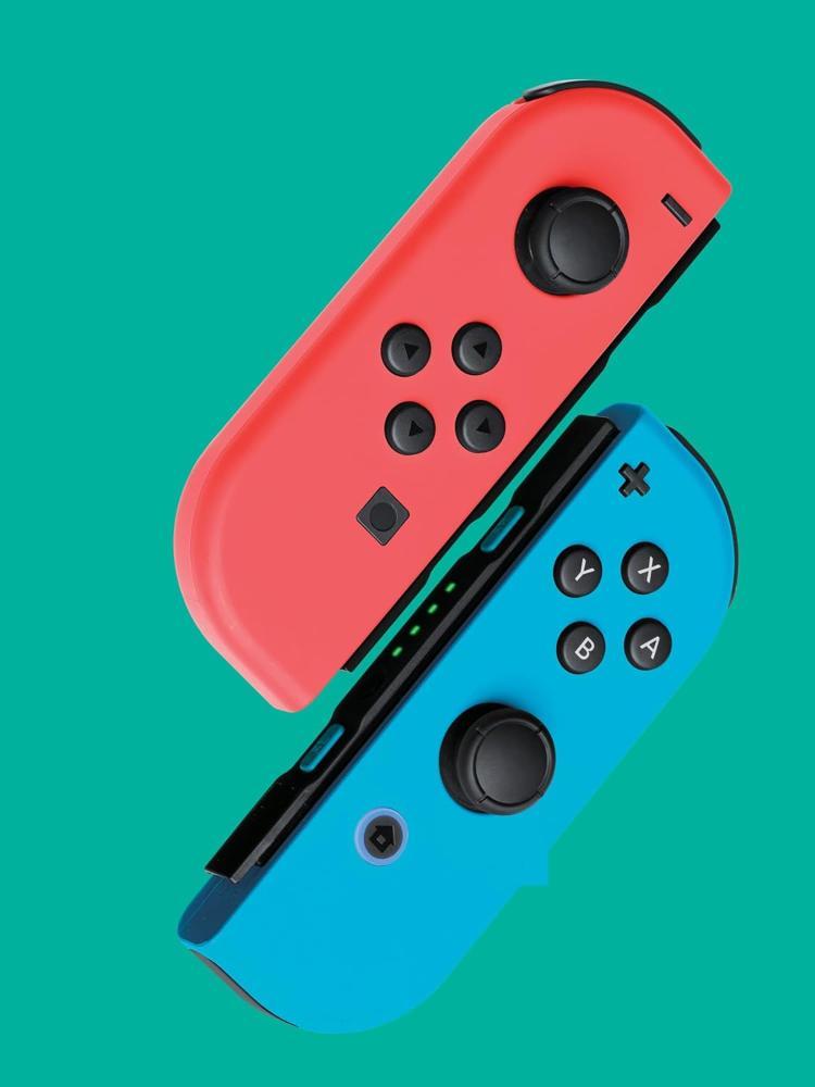 CONTROLE NINTENDO JOYCON AZUL/VERM NEON