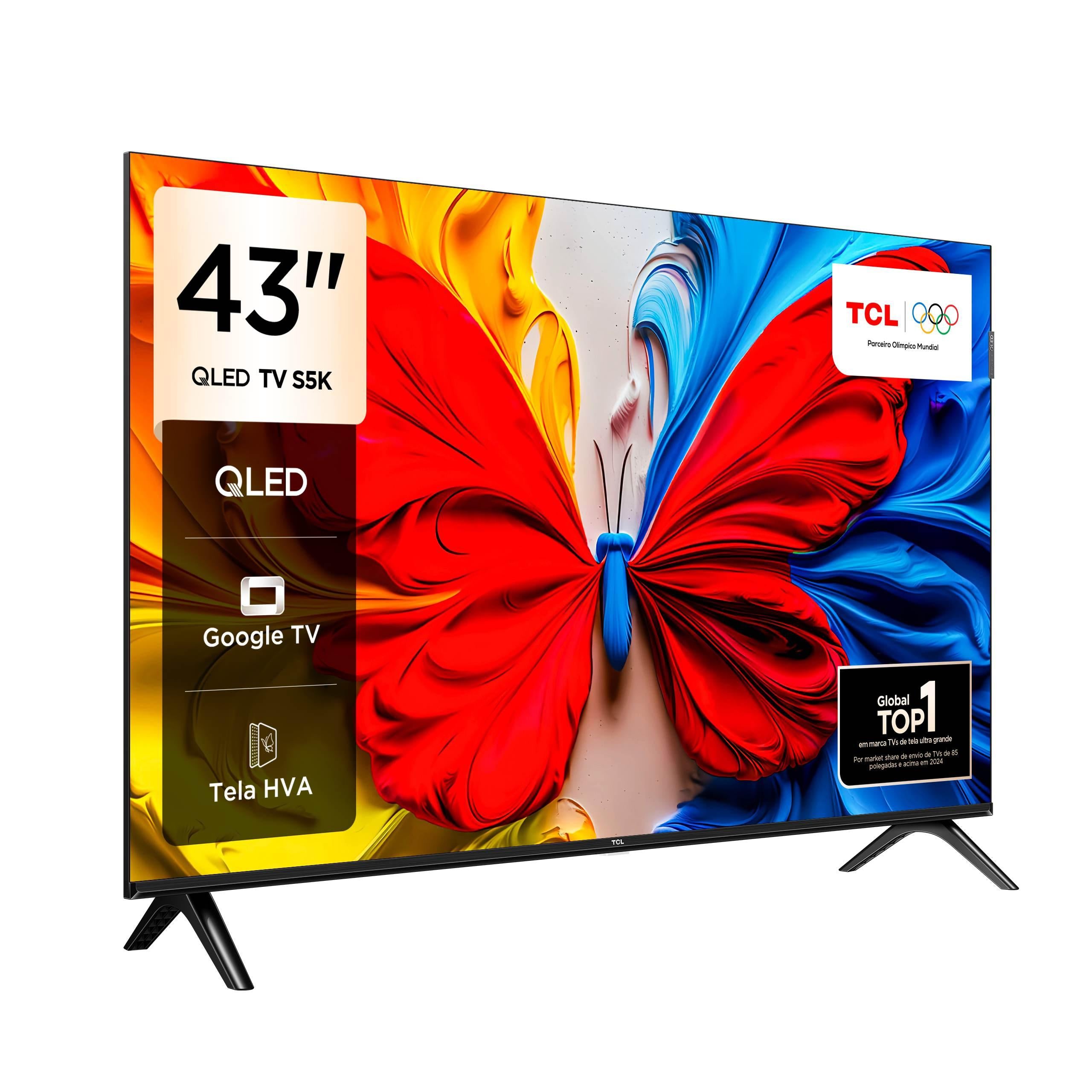 Smart TV TCL 43 polegadas 43S5K QLED TV S5K FHD HDR 10 Dolby Audio
