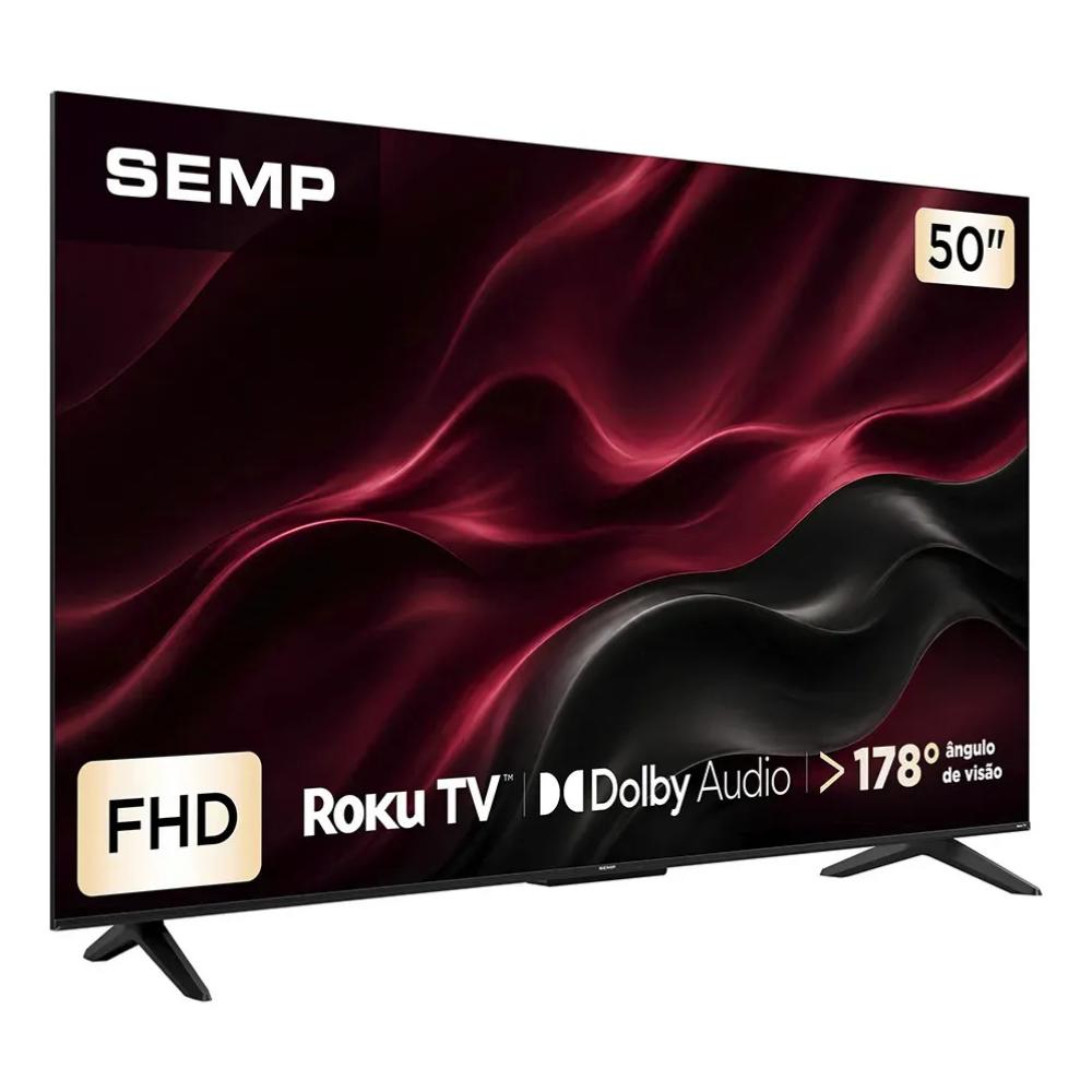 Smart TV 50 polegadas SEMP LED Full HD S42R Roku TV WiFi Dolby Audio Brilho até 240 Nits 50S42R