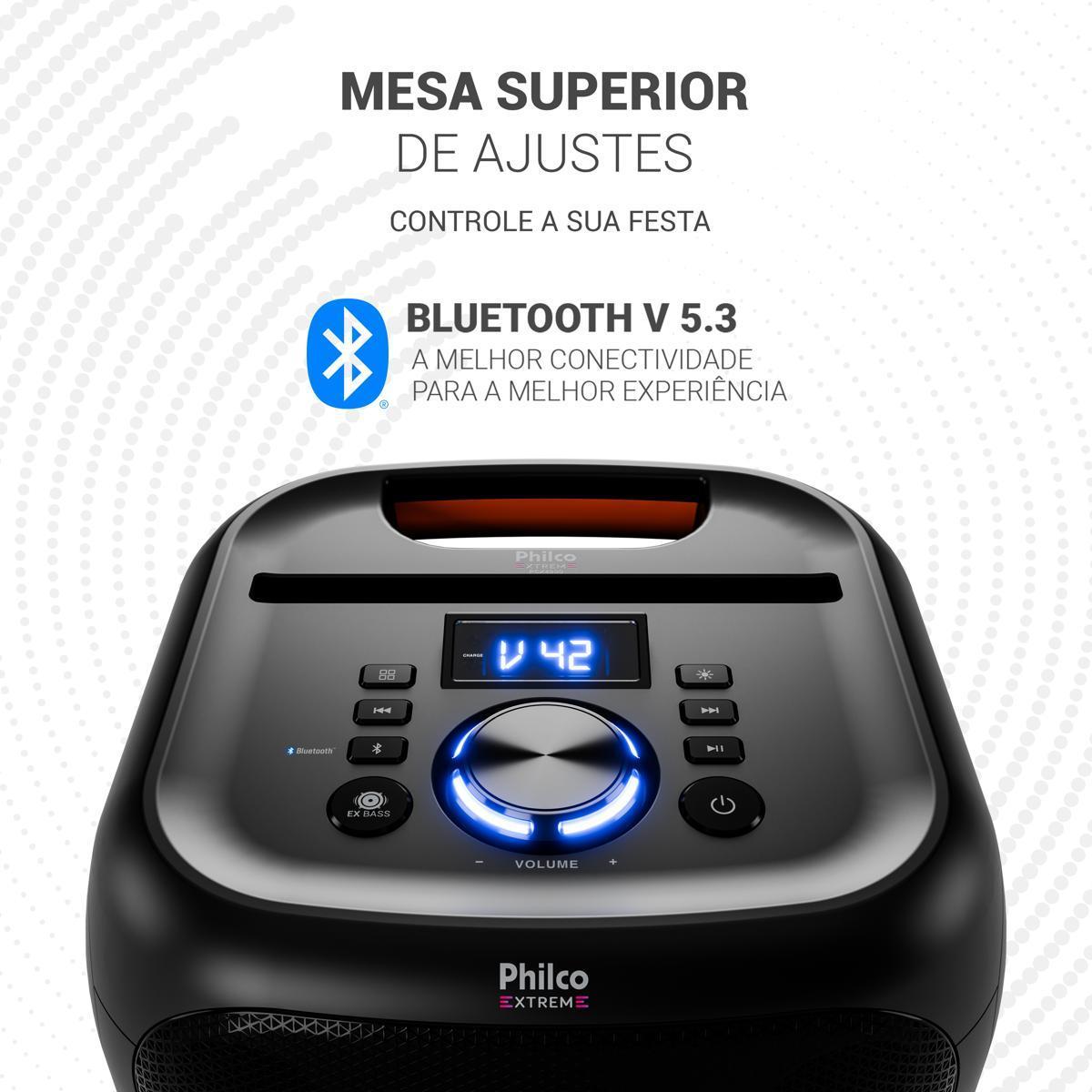 CAIXA ACUSTICA PCX4800 Flash Light 380w Preto Philco
