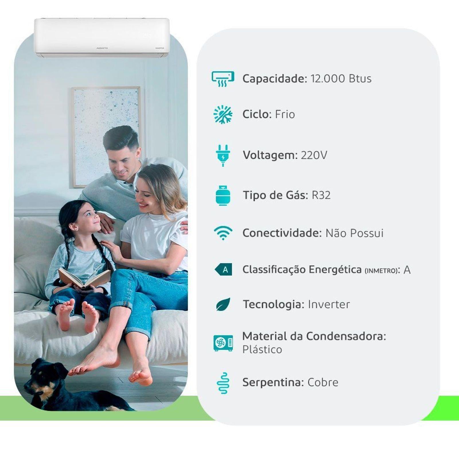 Ar Condicionado SPLIT ZEN INVERTER TOP ZICST12F-02-12KBTU - AGRATTO