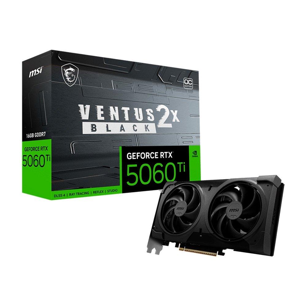 Placa de Vídeo MSI GeForce RTX 5060 Ti VENTUS 2X BLACK OC PLUS 912V535088 16GB GDDR7 128 bits